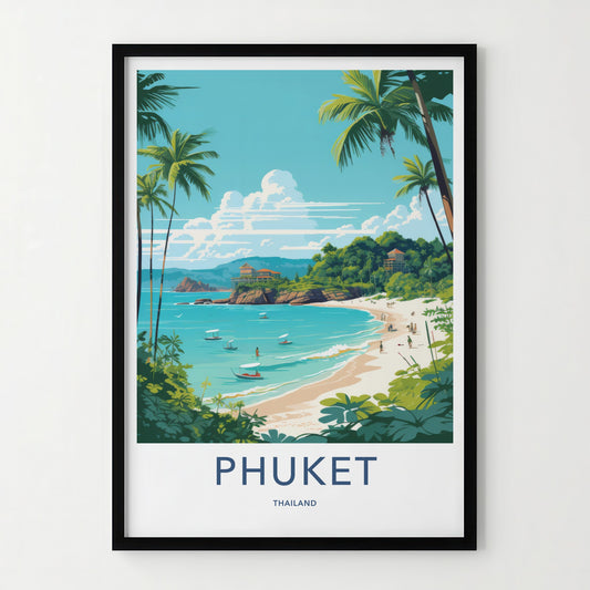 Phuket Poster - Thailand Travel Art - Tropical Beach Resort Home Decor