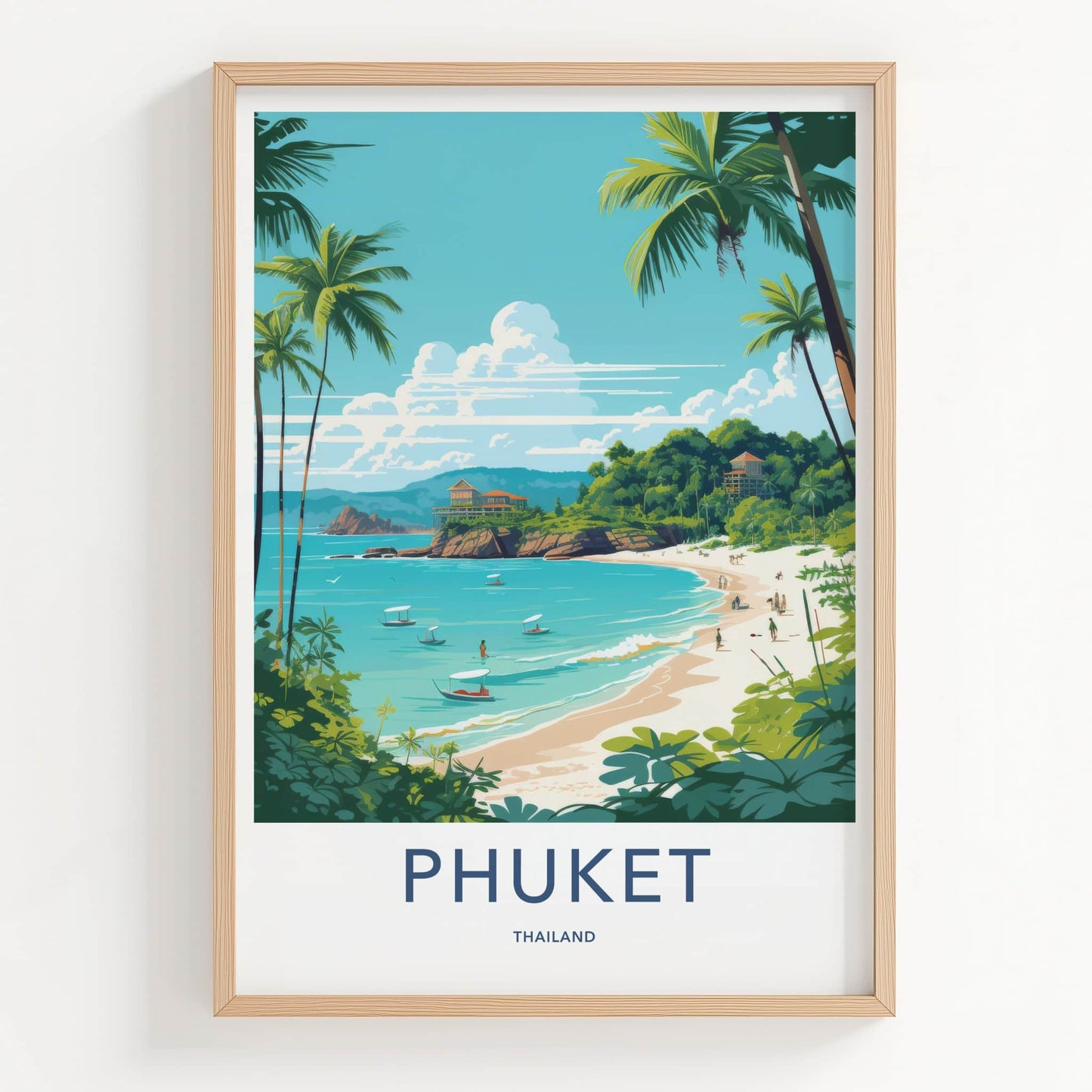 Phuket Poster - Thailand Travel Art - Tropical Beach Resort Home Decor