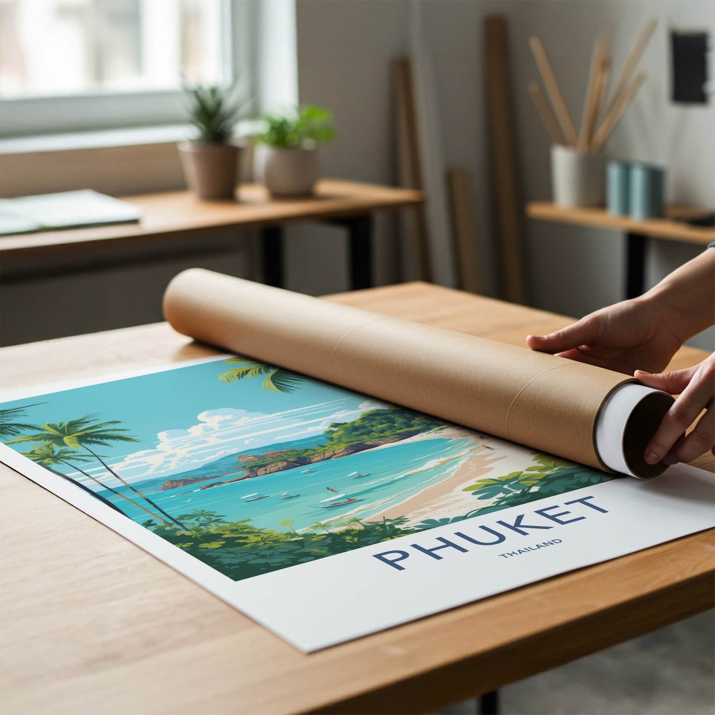 Phuket Poster - Thailand Travel Art - Tropical Beach Resort Home Decor