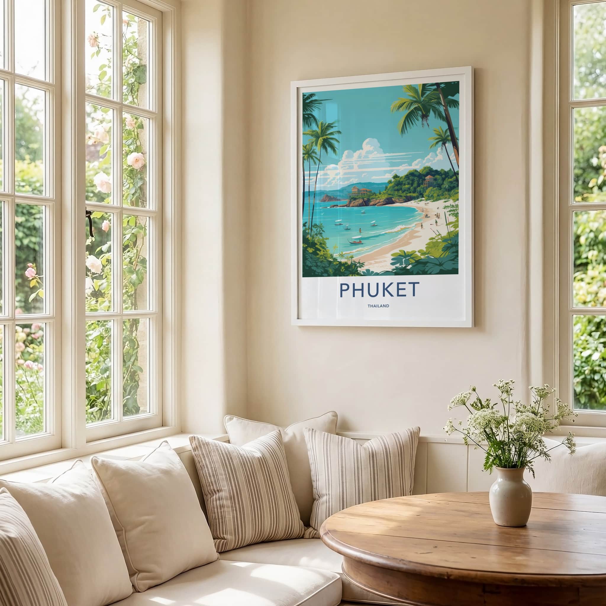 Phuket Poster - Thailand Travel Art - Tropical Beach Resort Home Decor