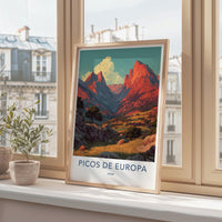 Picos De Europa Poster - Spain Travel Print - Vibrant Alpine Landscape Lounge Decor