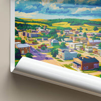Pierre Poster - South Dakota Travel Art - Colorful Town Vista Home Decor