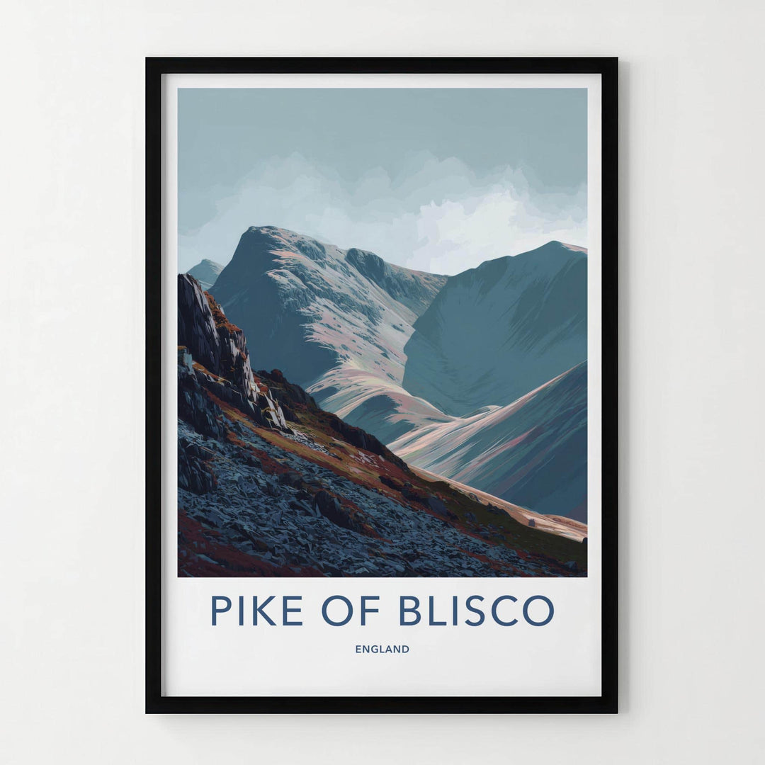 Pike Of Blisco Poster - England Travel Art - Rugged Mountain Valley Wall Decor