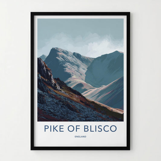 Pike Of Blisco Poster - England Travel Art - Rugged Mountain Valley Wall Decor