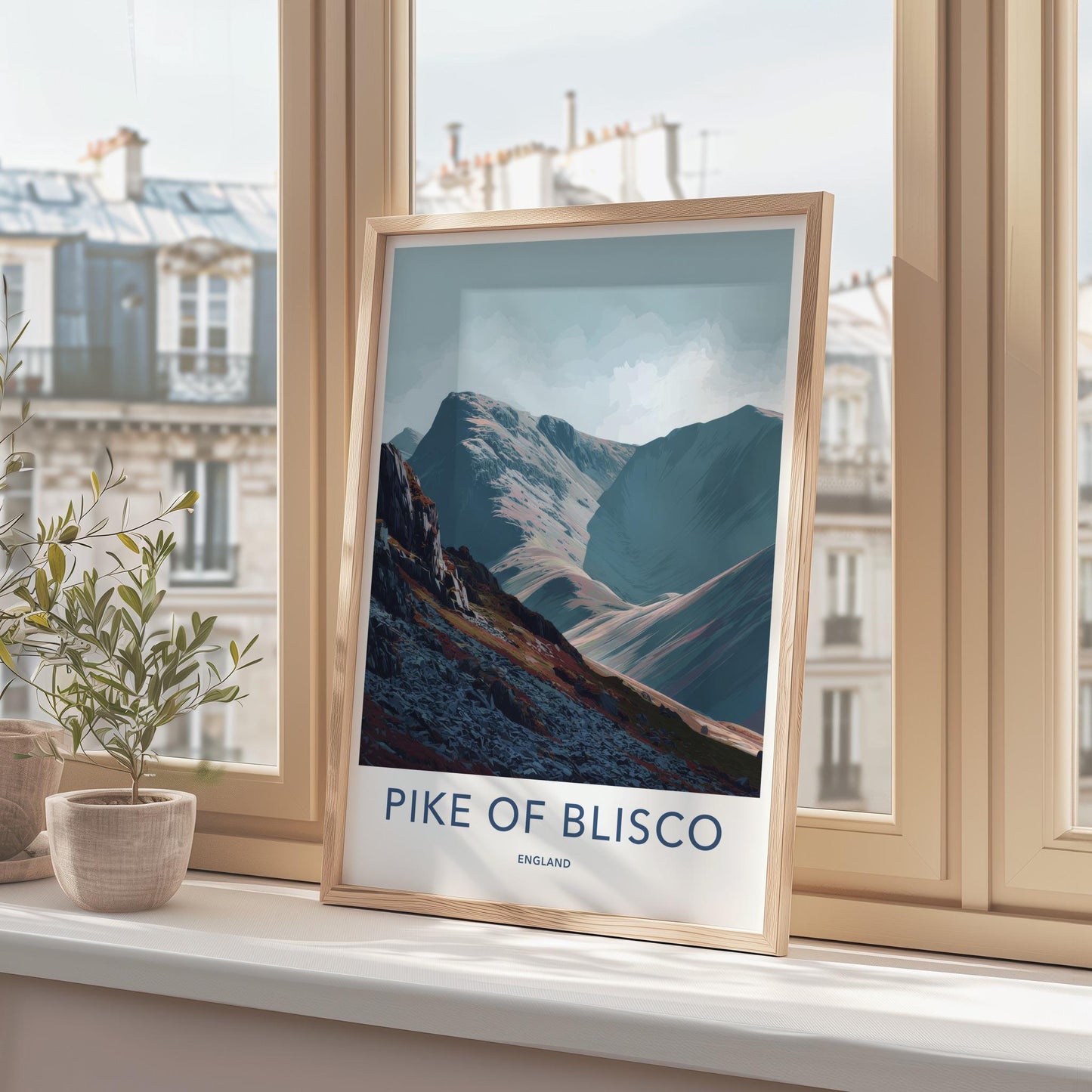 Pike Of Blisco Poster - England Travel Art - Rugged Mountain Valley Wall Decor