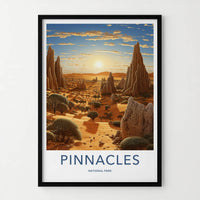 Pinnacles National Park Poster - Australia Wall Art - Orange Desert Sunset Home Decor