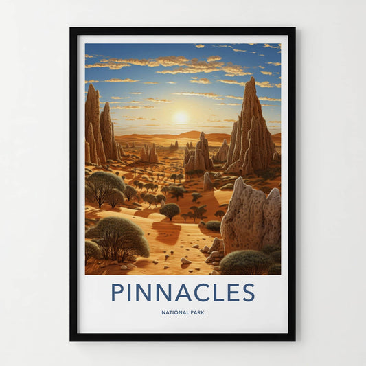 Pinnacles National Park Poster - Australia Wall Art - Orange Desert Sunset Home Decor