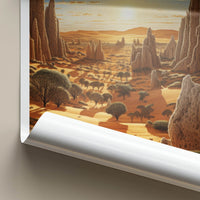 Pinnacles National Park Poster - Australia Wall Art - Orange Desert Sunset Home Decor
