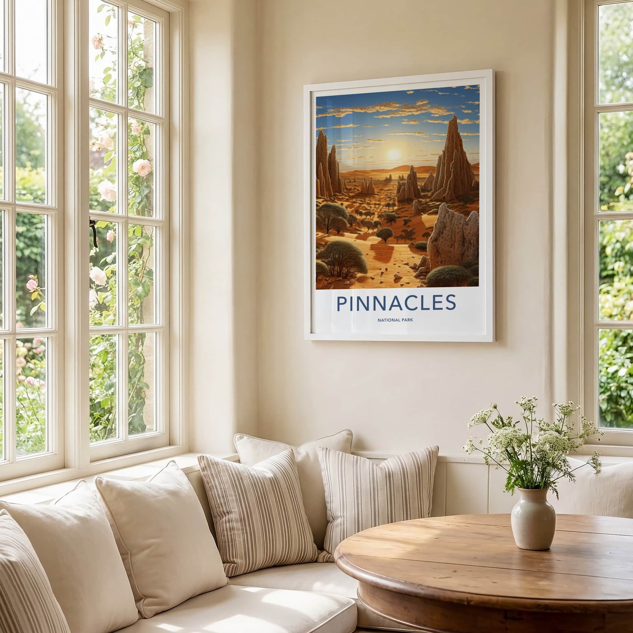 Pinnacles National Park Poster - Australia Wall Art - Orange Desert Sunset Home Decor