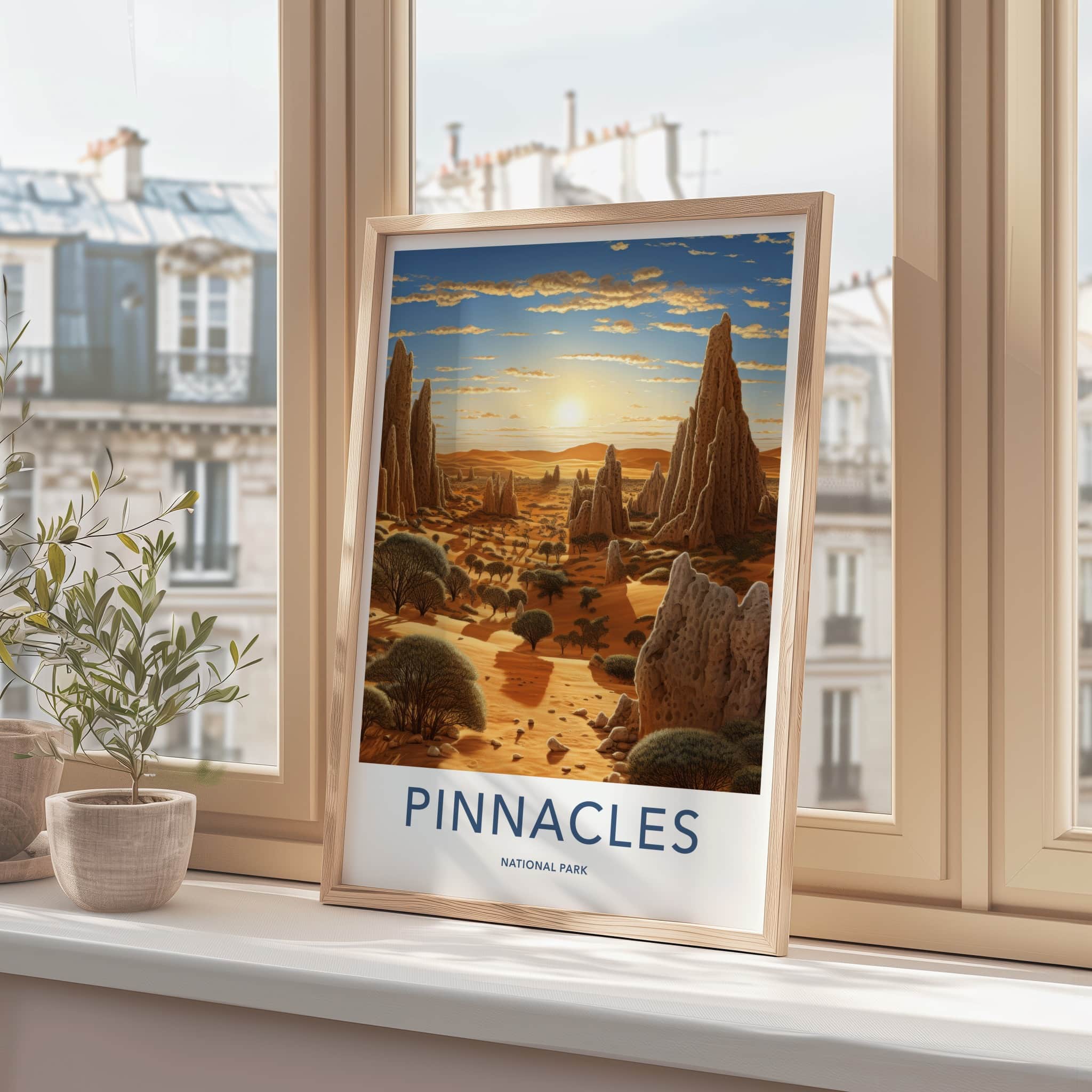 Pinnacles National Park Poster - Australia Wall Art - Orange Desert Sunset Home Decor
