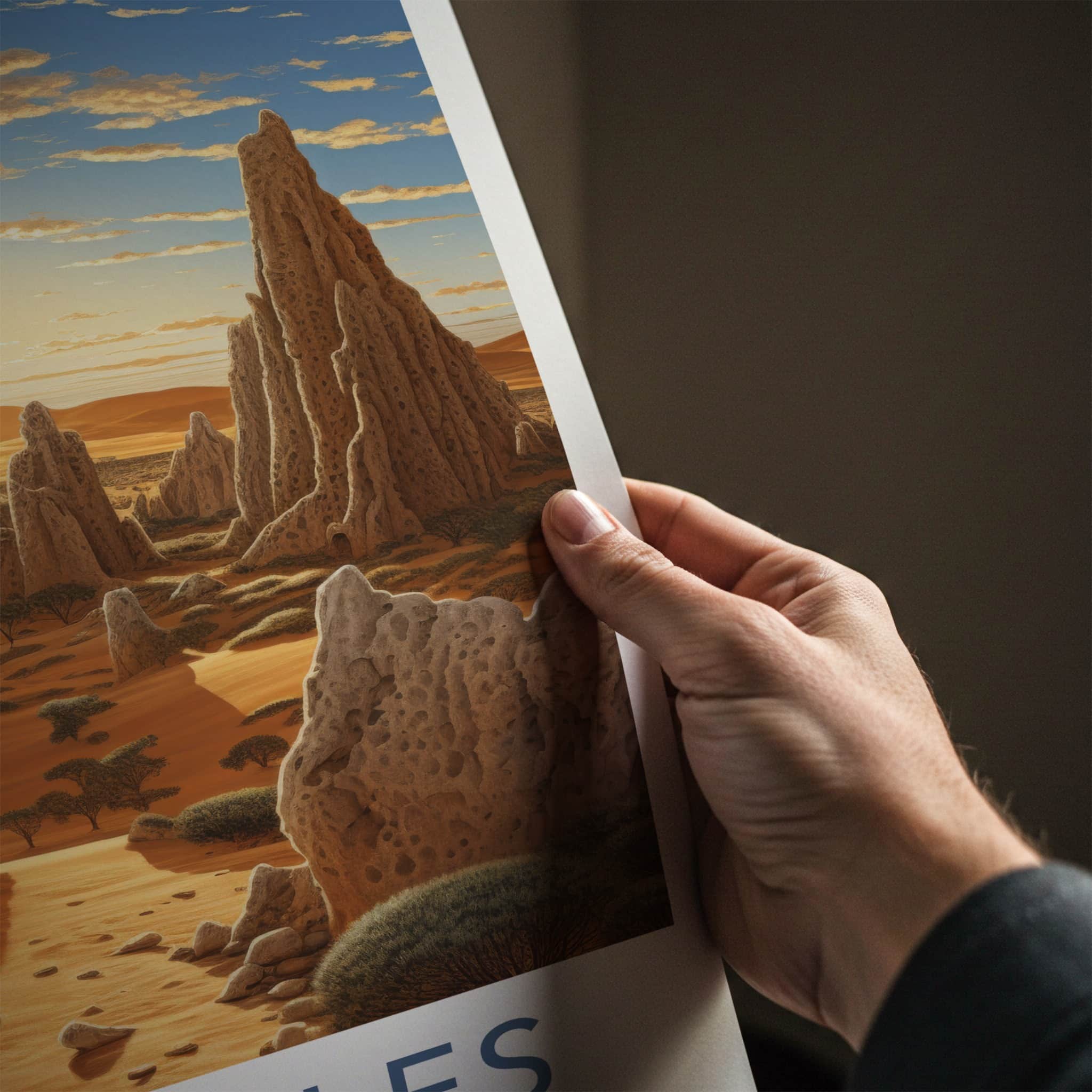 Pinnacles National Park Poster - Australia Wall Art - Orange Desert Sunset Home Decor