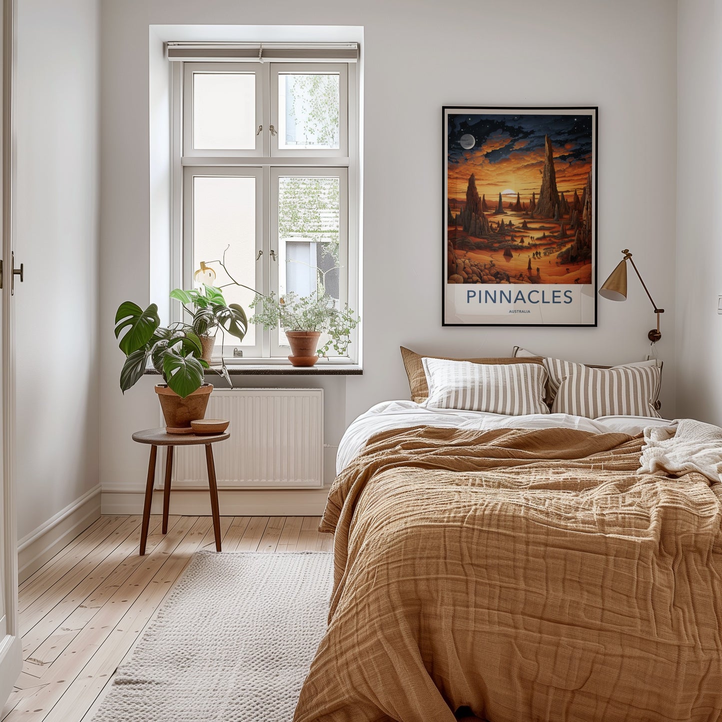 Pinnacles Poster - Australia Travel Art - Orange Desert Landscape Home Decor