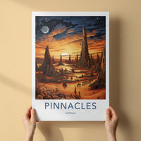 Pinnacles Poster - Australia Travel Art - Orange Desert Landscape Home Decor