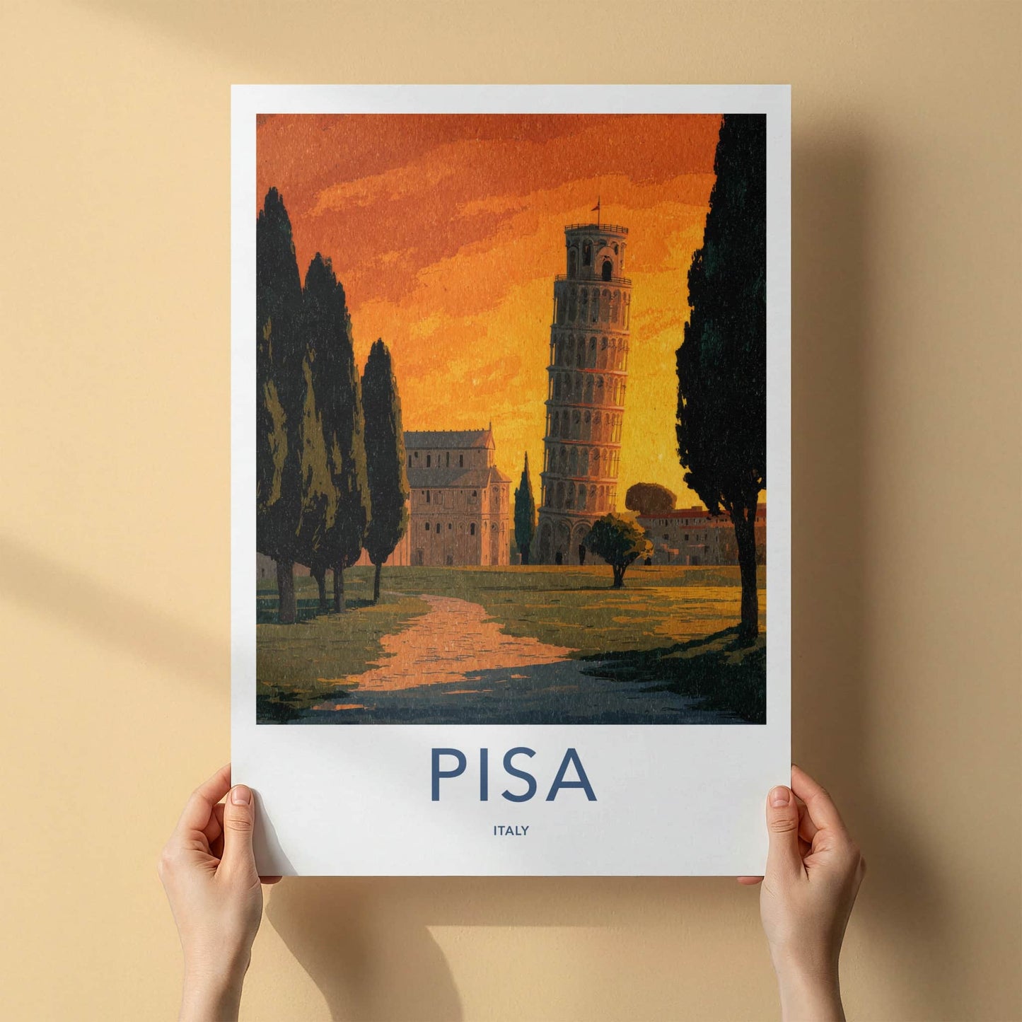 Pisa Poster - Italy Fine Art - Leaning Tower Sunset Gallery Art