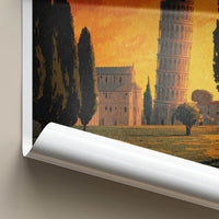 Pisa Poster - Italy Fine Art - Leaning Tower Sunset Gallery Art