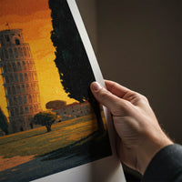 Pisa Poster - Italy Fine Art - Leaning Tower Sunset Gallery Art