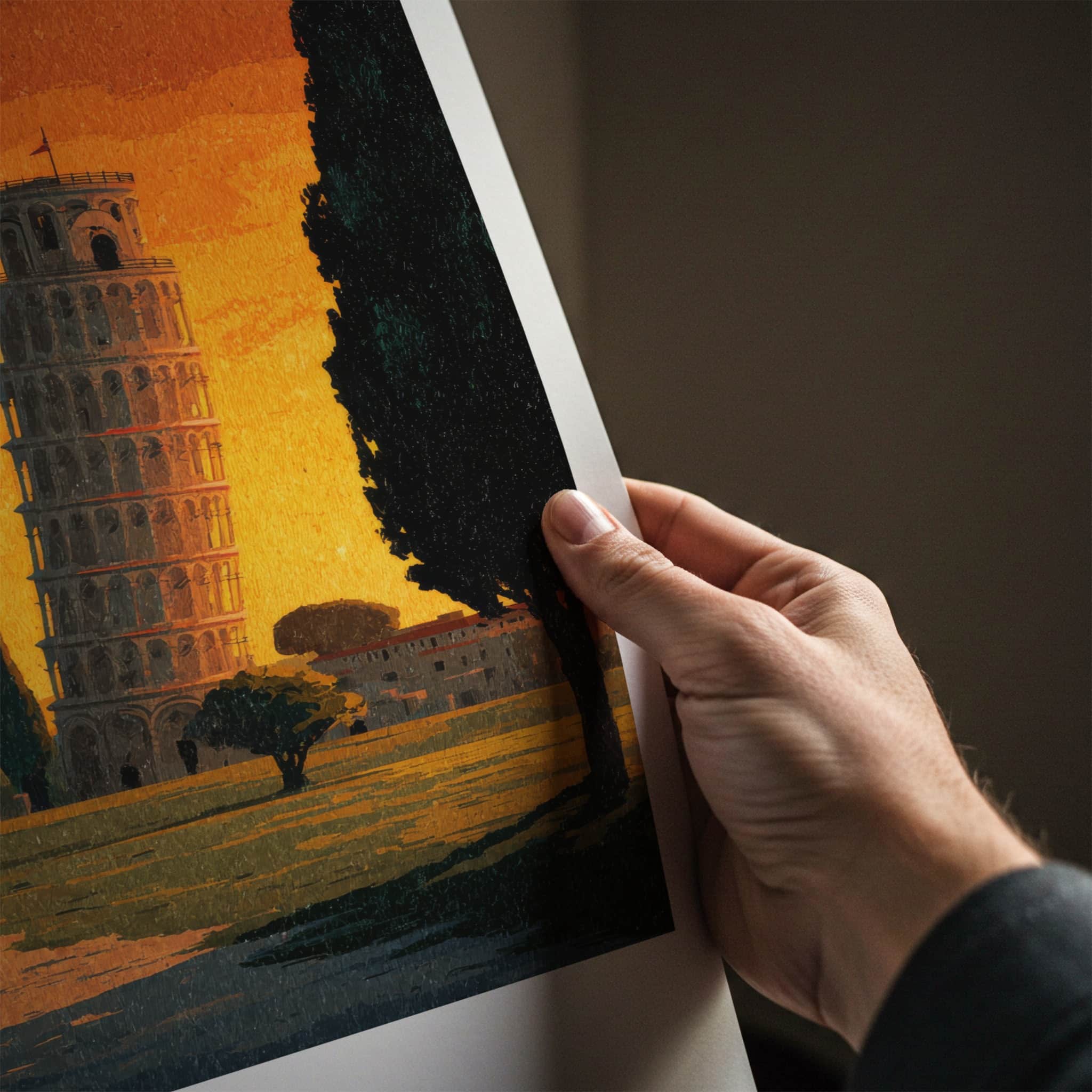 Pisa Poster - Italy Fine Art - Leaning Tower Sunset Gallery Art