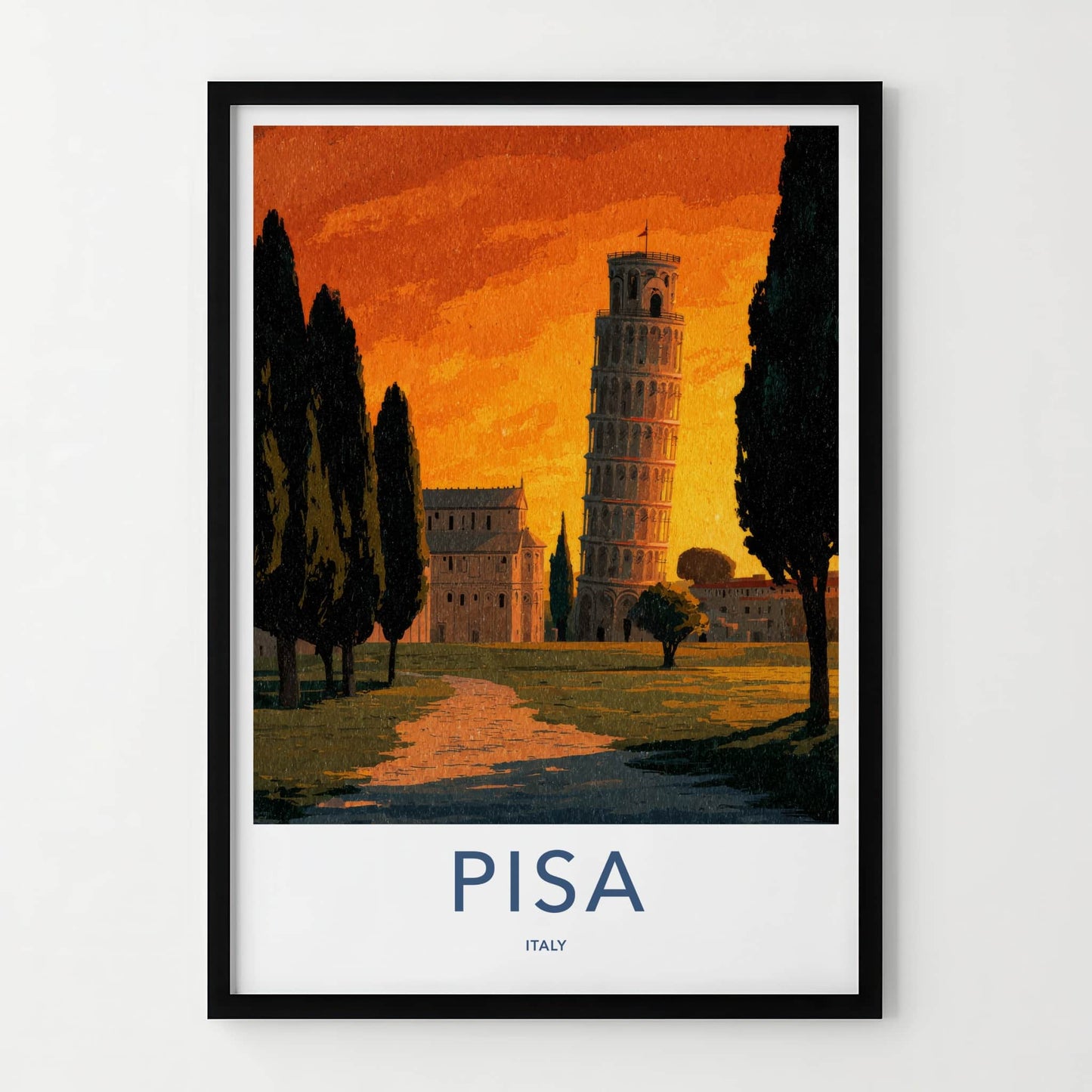 Pisa Poster - Italy Fine Art - Leaning Tower Sunset Gallery Art