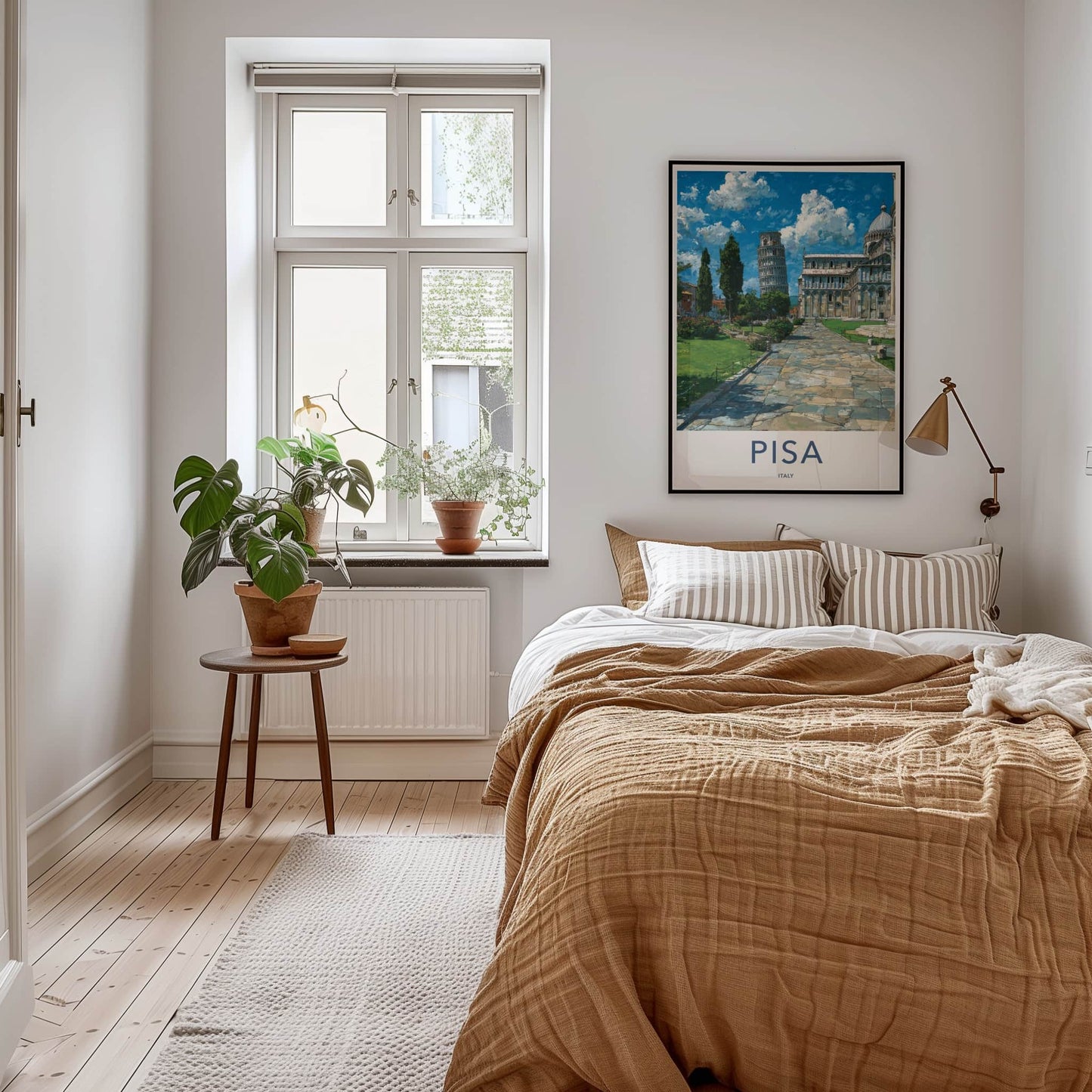 Pisa Poster - Italy Travel Art - Leaning Tower Cathedral Home Decor