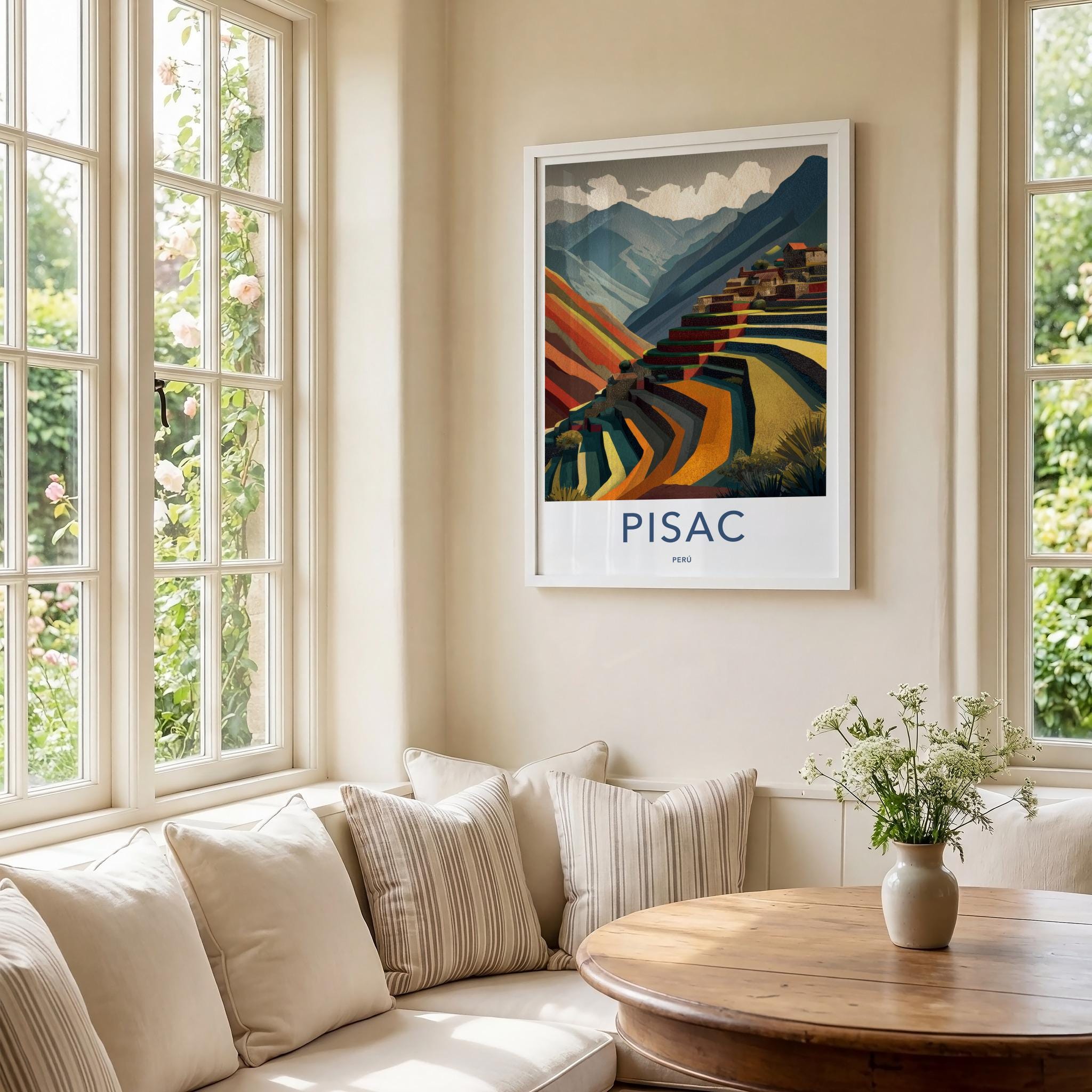 Pisac Poster - Peru Travel Art - Mountain Inca Terraces Home Decor