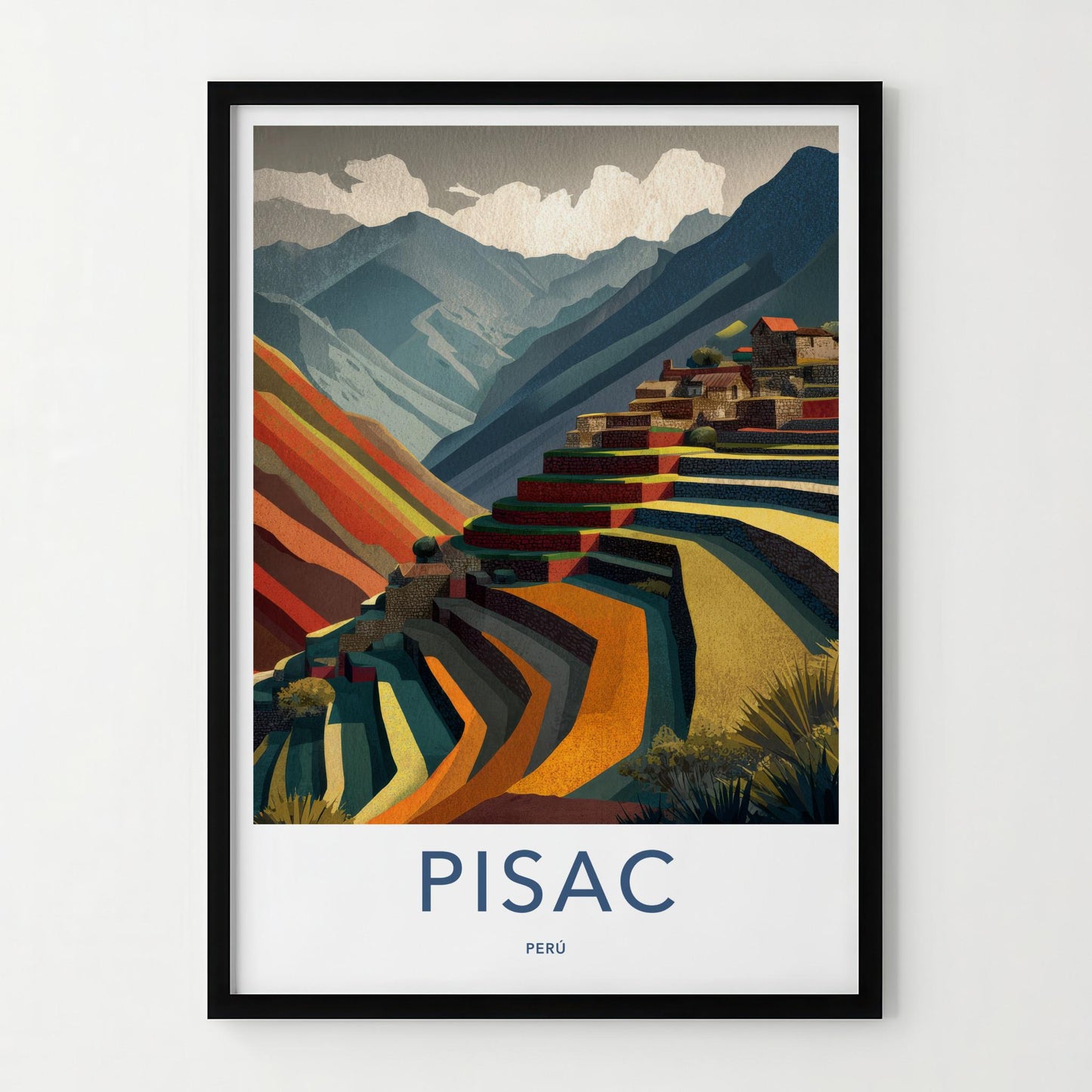 Pisac Poster - Peru Travel Art - Mountain Inca Terraces Home Decor