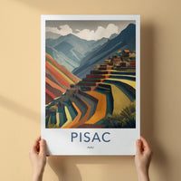 Pisac Poster - Peru Travel Art - Mountain Inca Terraces Home Decor
