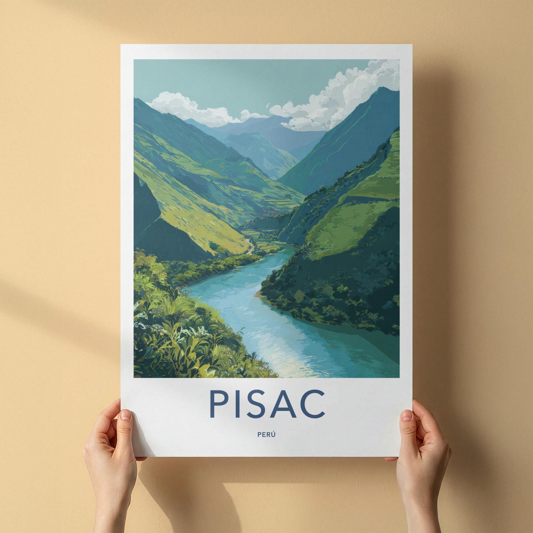 Pisac Poster - Peru Wall Art - Andean River Landscape Home Decor