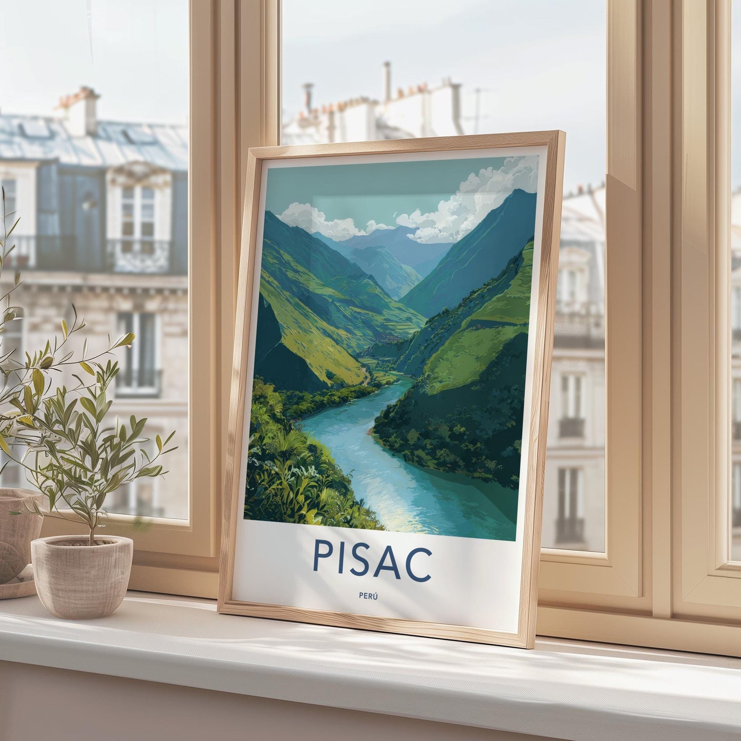 Pisac Poster - Peru Wall Art - Andean River Landscape Home Decor