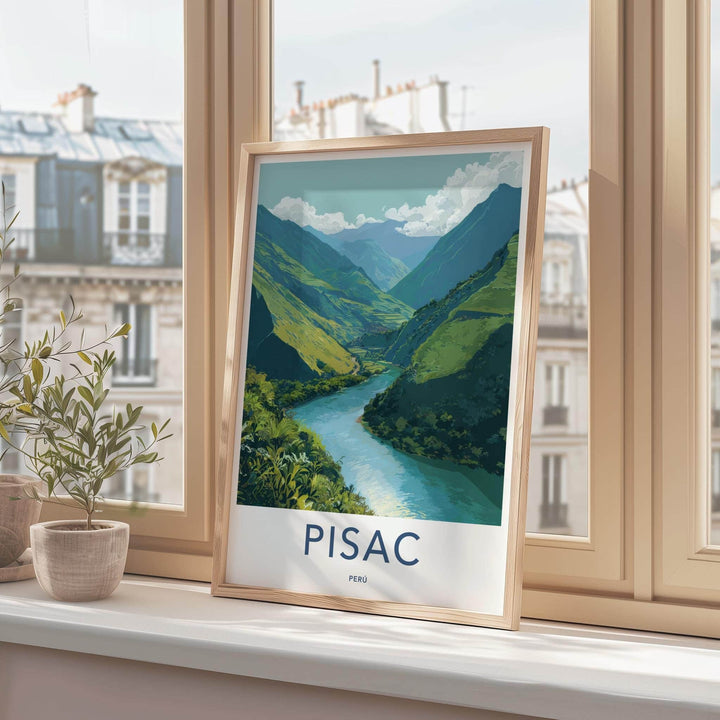 Pisac Poster - Peru Wall Art - Andean River Landscape Home Decor