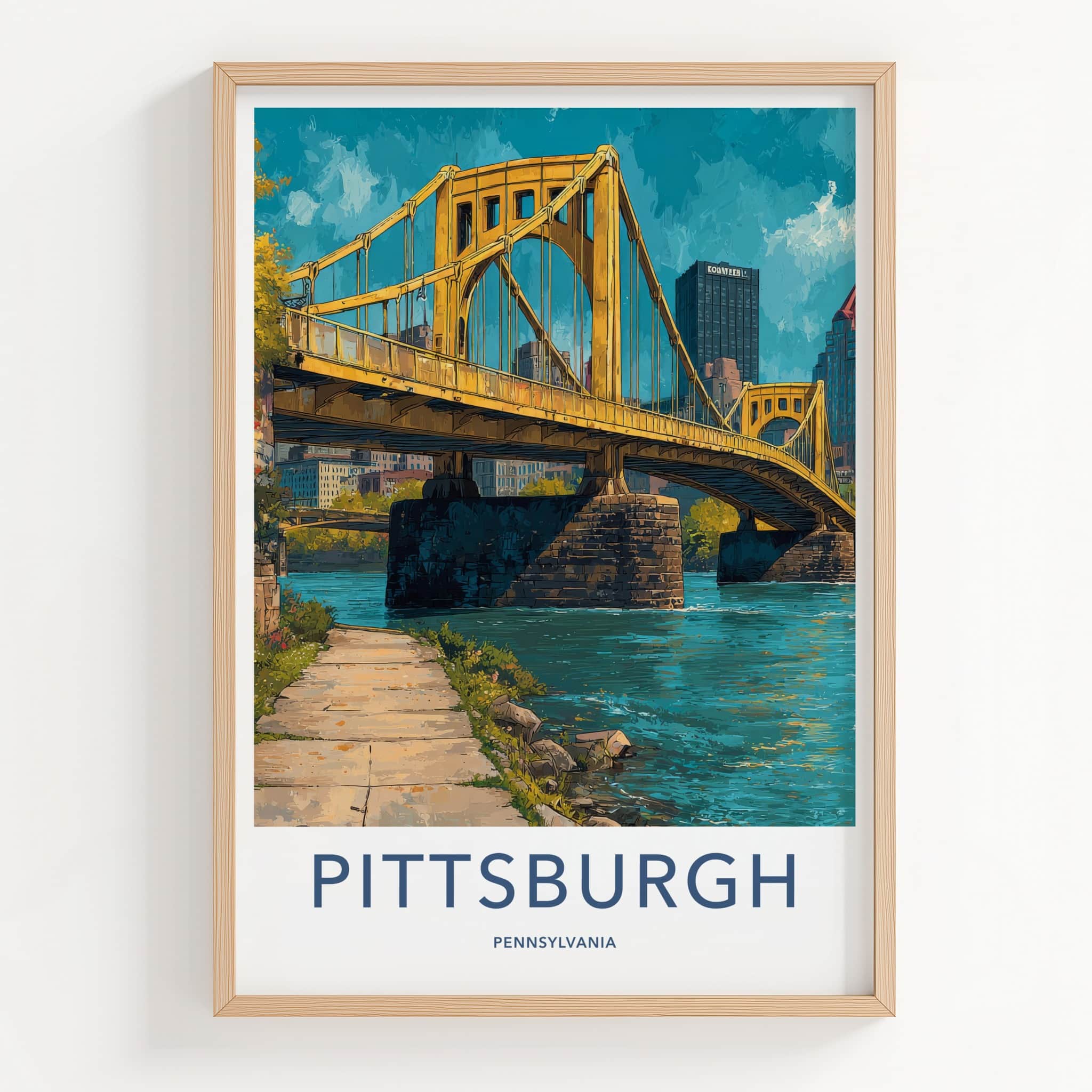 Pittsburgh Poster - Pennsylvania Travel Art - Vibrant River City Home Decor