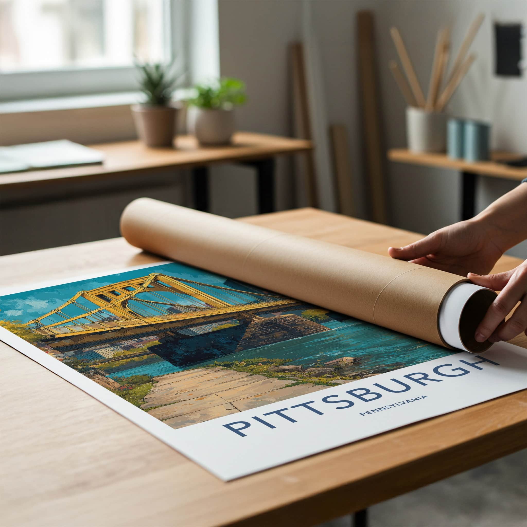 Pittsburgh Poster - Pennsylvania Travel Art - Vibrant River City Home Decor