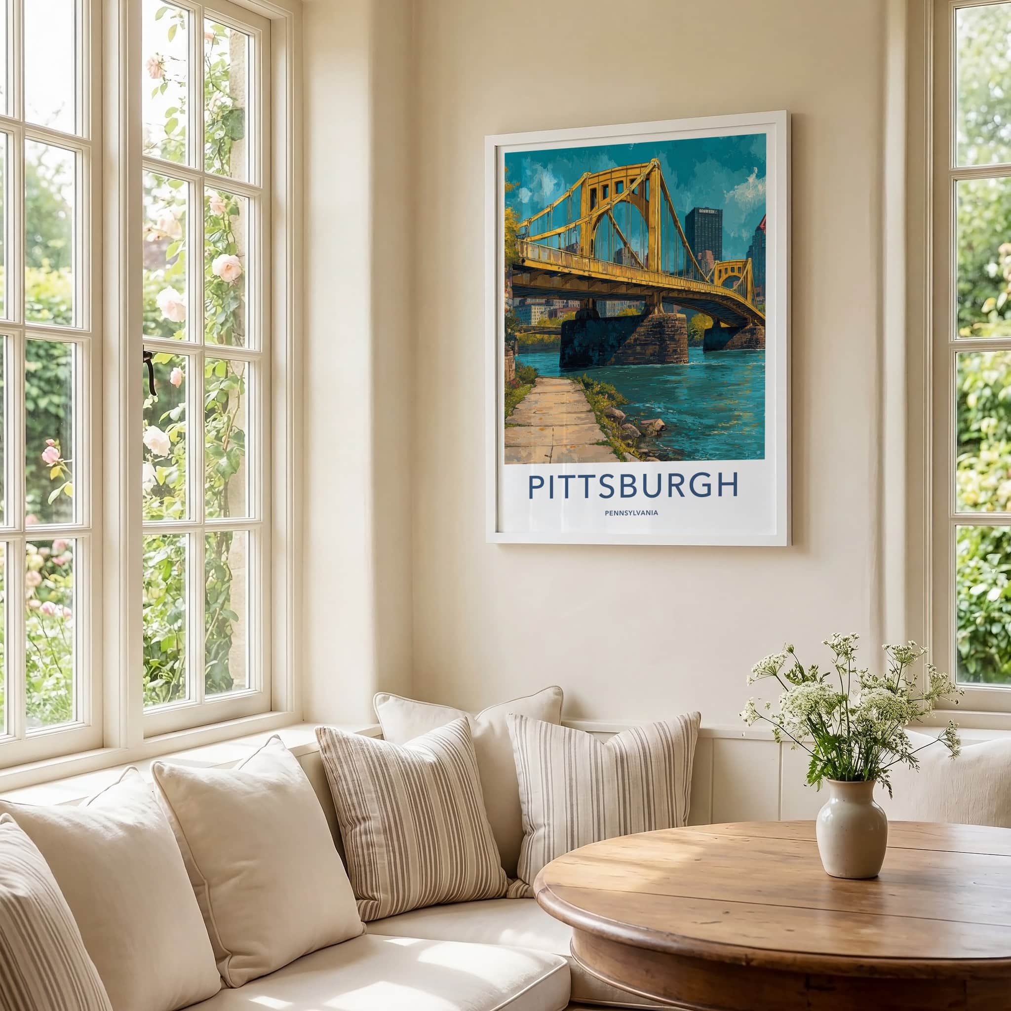 Pittsburgh Poster - Pennsylvania Travel Art - Vibrant River City Home Decor