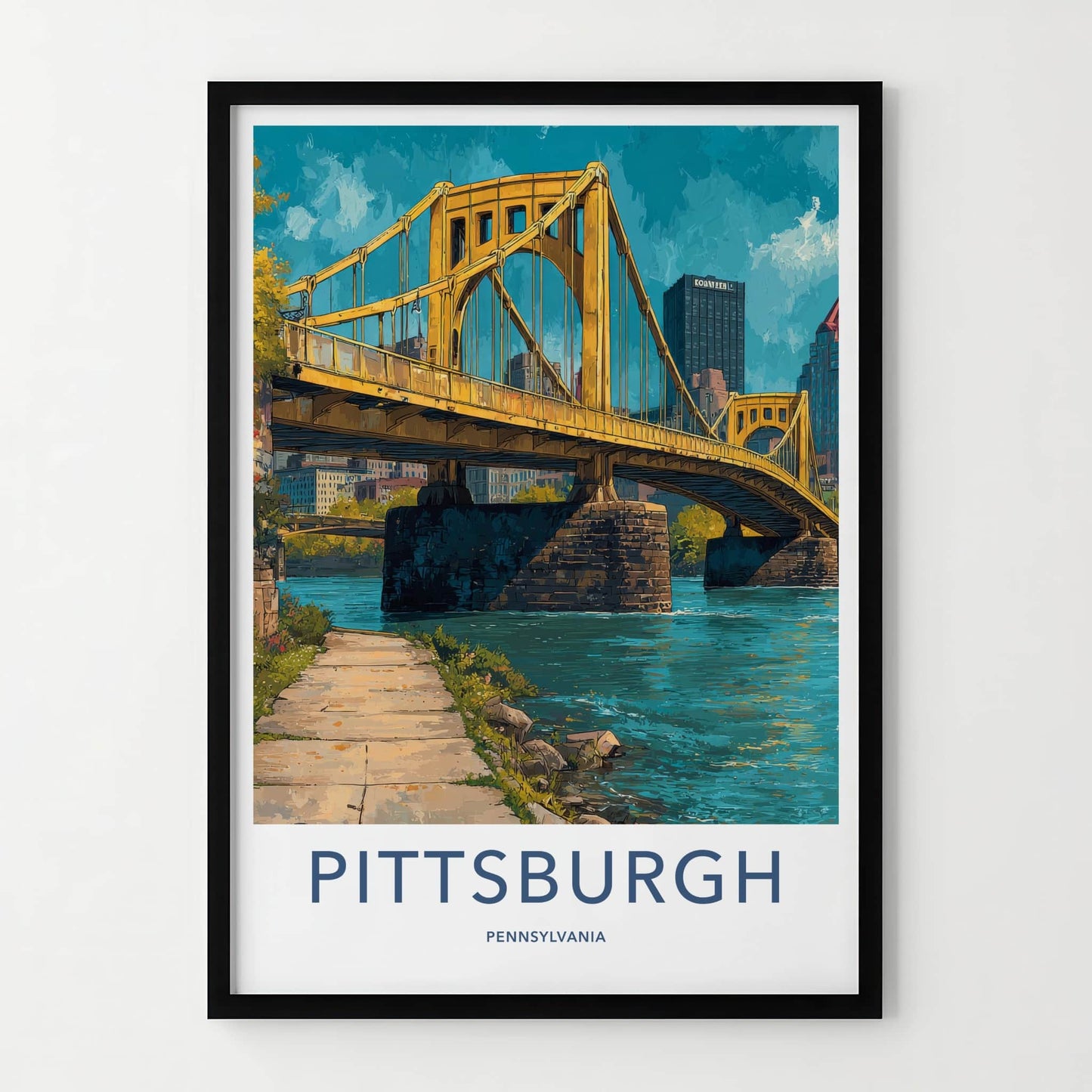 Pittsburgh Poster - Pennsylvania Travel Art - Vibrant River City Home Decor