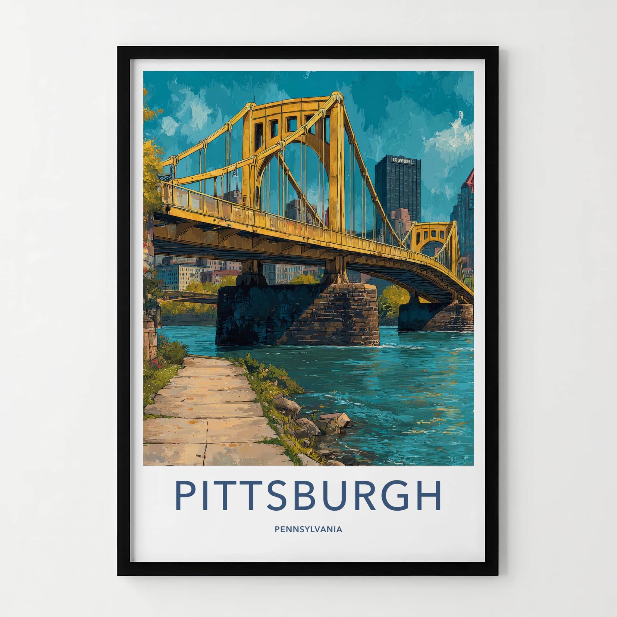 Pittsburgh Poster - Pennsylvania Travel Art - Vibrant River City Home Decor