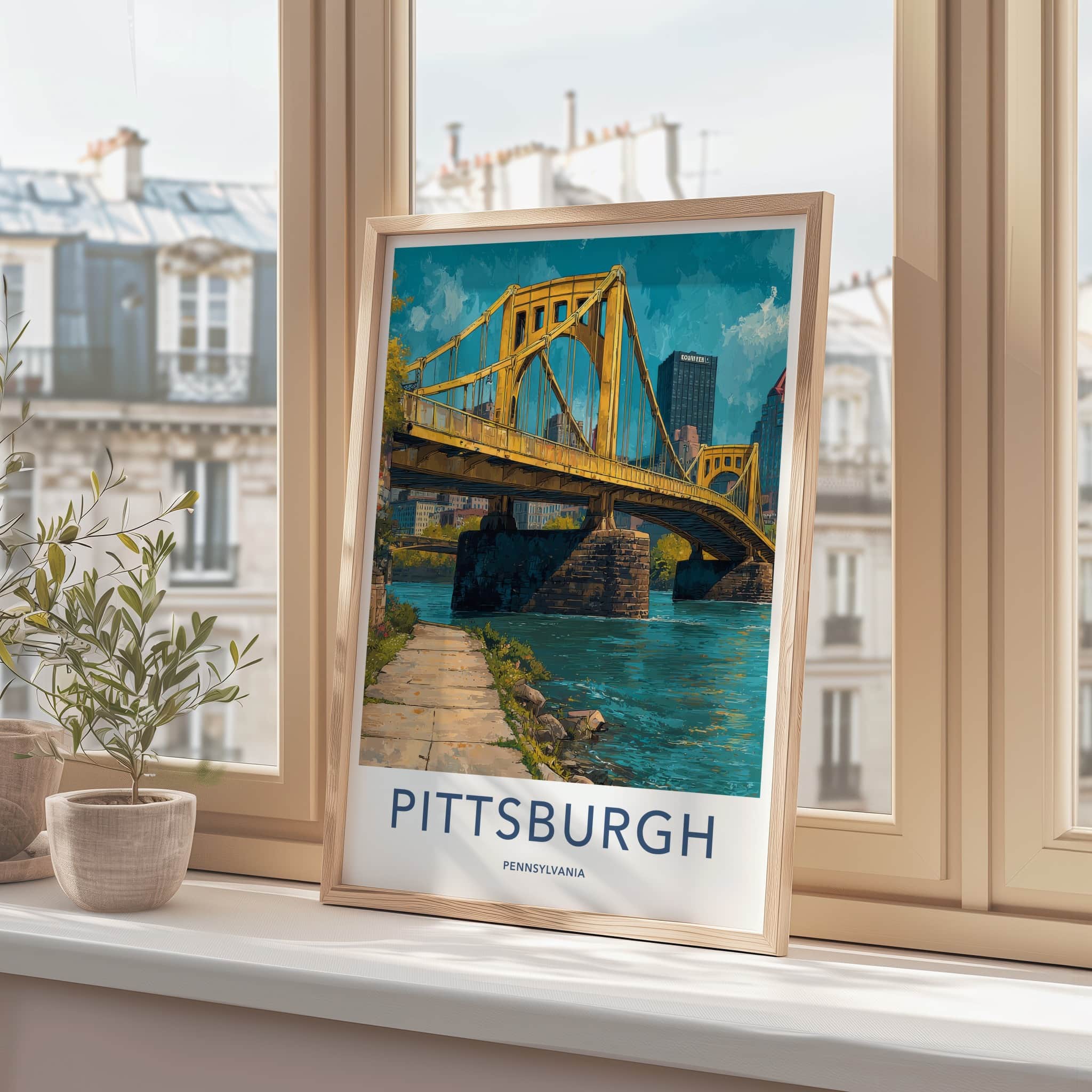 Pittsburgh Poster - Pennsylvania Travel Art - Vibrant River City Home Decor