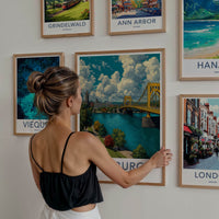 Pittsburgh Poster - Pennsylvania Travel Art - Yellow Bridge City Home Decor