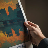 Pittsburgh Poster - Pennsylvania Travel Print - River City Sunset Home Decor