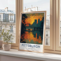 Pittsburgh Poster - Pennsylvania Travel Print - River City Sunset Home Decor
