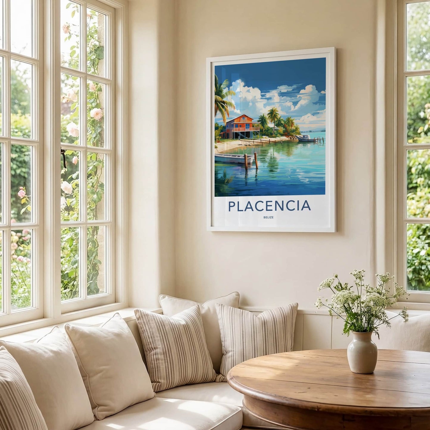 Placencia Poster - Belize Travel Art - Tropical Beach House Home Decor