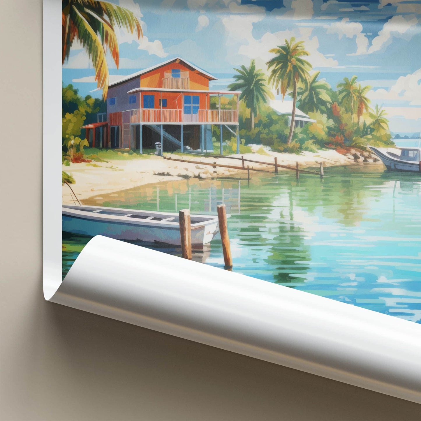 Placencia Poster - Belize Travel Art - Tropical Beach House Home Decor
