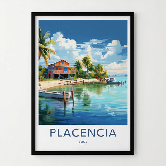 Placencia Poster - Belize Travel Art - Tropical Beach House Home Decor