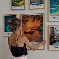Placencia Poster - Belize Travel Art - Vibrant Sunset Reflections Home Decor