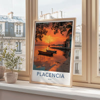 Placencia Poster - Belize Travel Art - Vibrant Sunset Reflections Home Decor