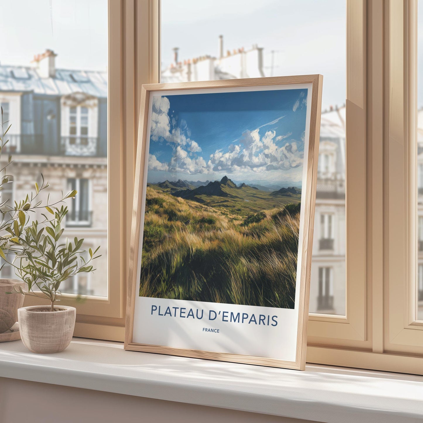 Plateau Demparis Poster - France Travel Art - Windy Mountain Grass Home Decor
