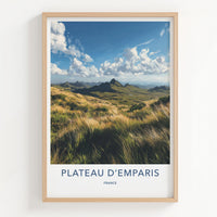 Plateau Demparis Poster - France Travel Art - Windy Mountain Grass Home Decor