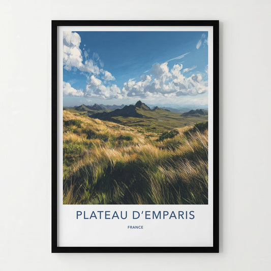 Plateau Demparis Poster - France Travel Art - Windy Mountain Grass Home Decor
