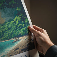 Plaza Nugal Poster - Croatia Travel Art - Lush Cliffside Beach Home Decor