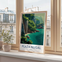 Plaza Nugal Poster - Croatia Travel Art - Secluded Beach Cove Home Decor