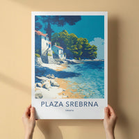Plaza Srebrna Poster Croatia Travel Art Beachfront Houses Gallery Art