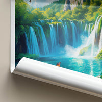 Plitvice Lakes National Park Poster - Croatia Travel Art - Clear lake butterflies Home Decor